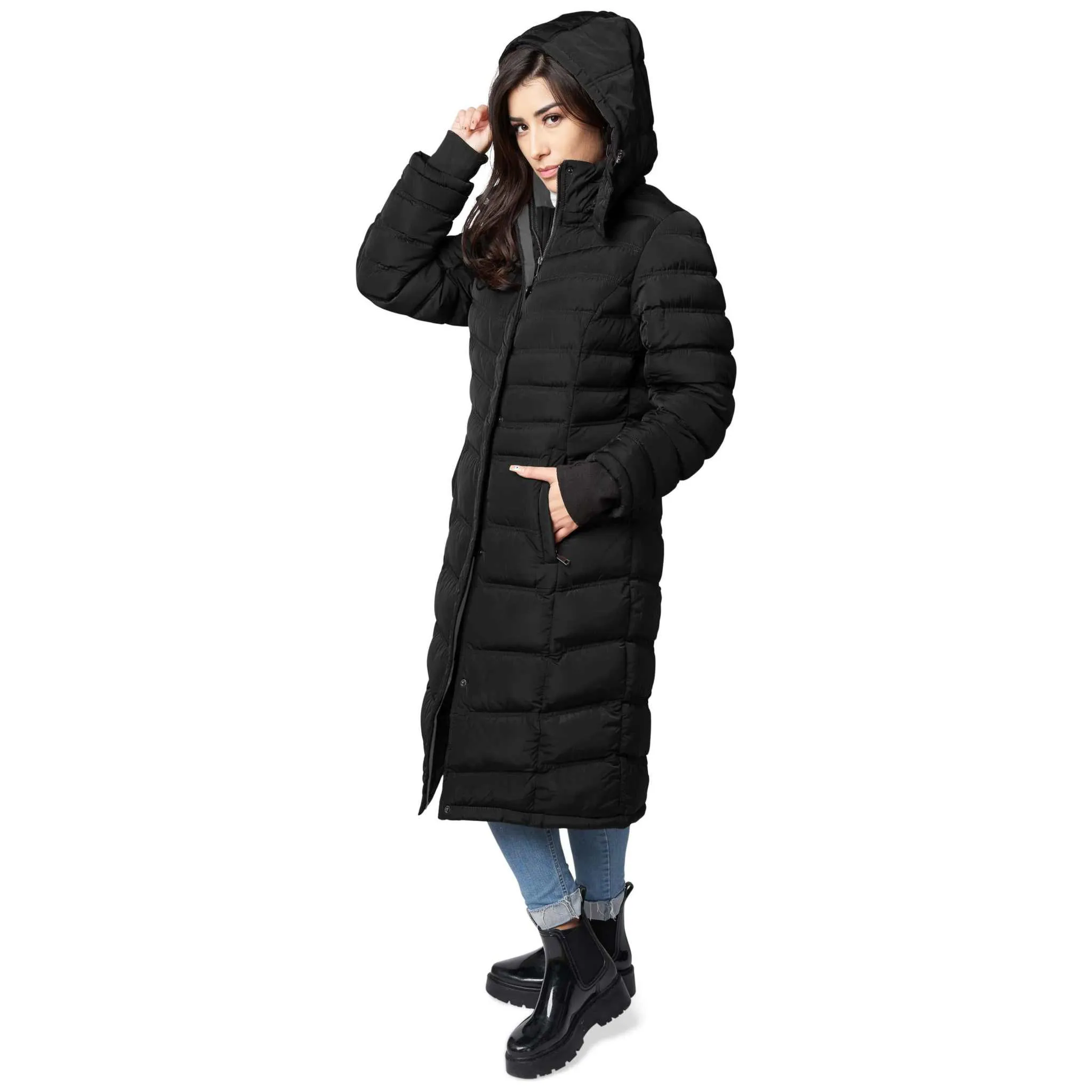 Elora Maxi Puffer: Warm, Vegan Winter Coat (40 Inch)