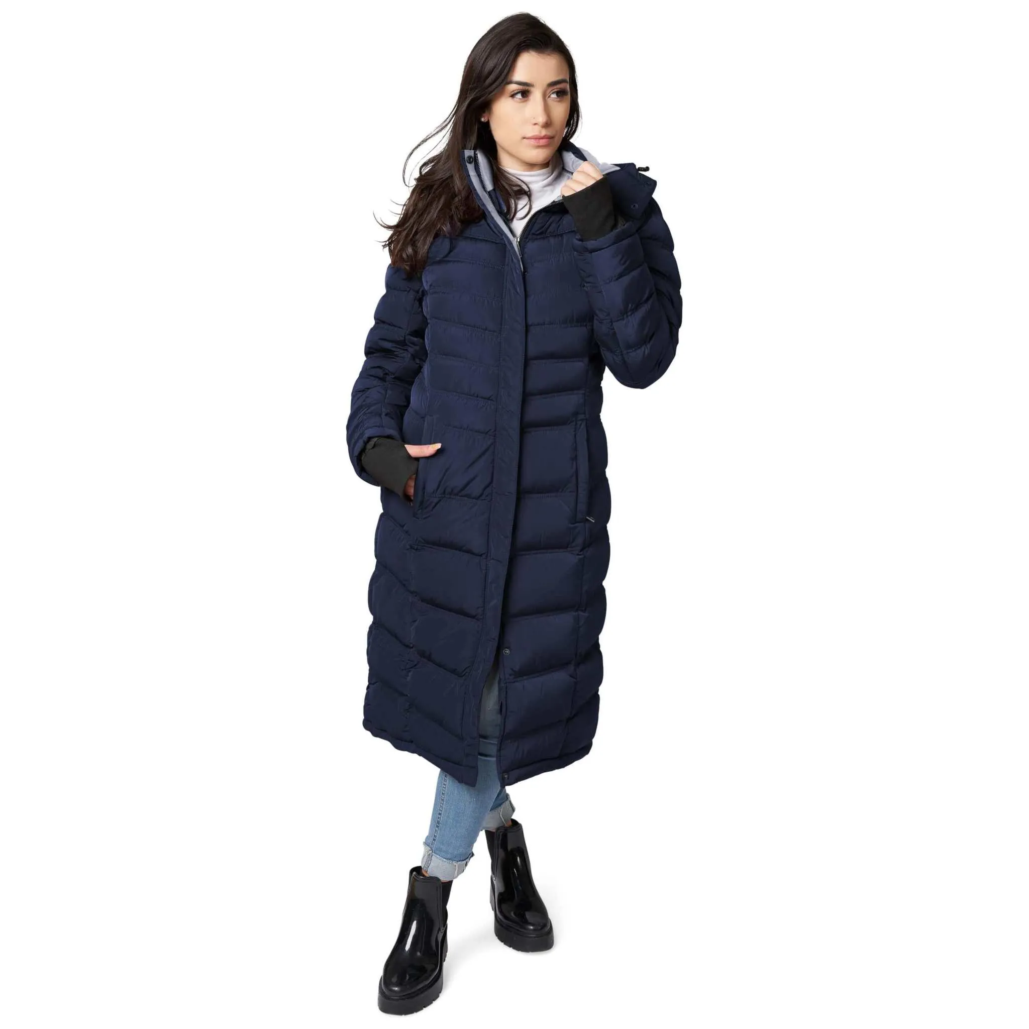 Elora Maxi Puffer: Warm, Vegan Winter Coat (40 Inch)