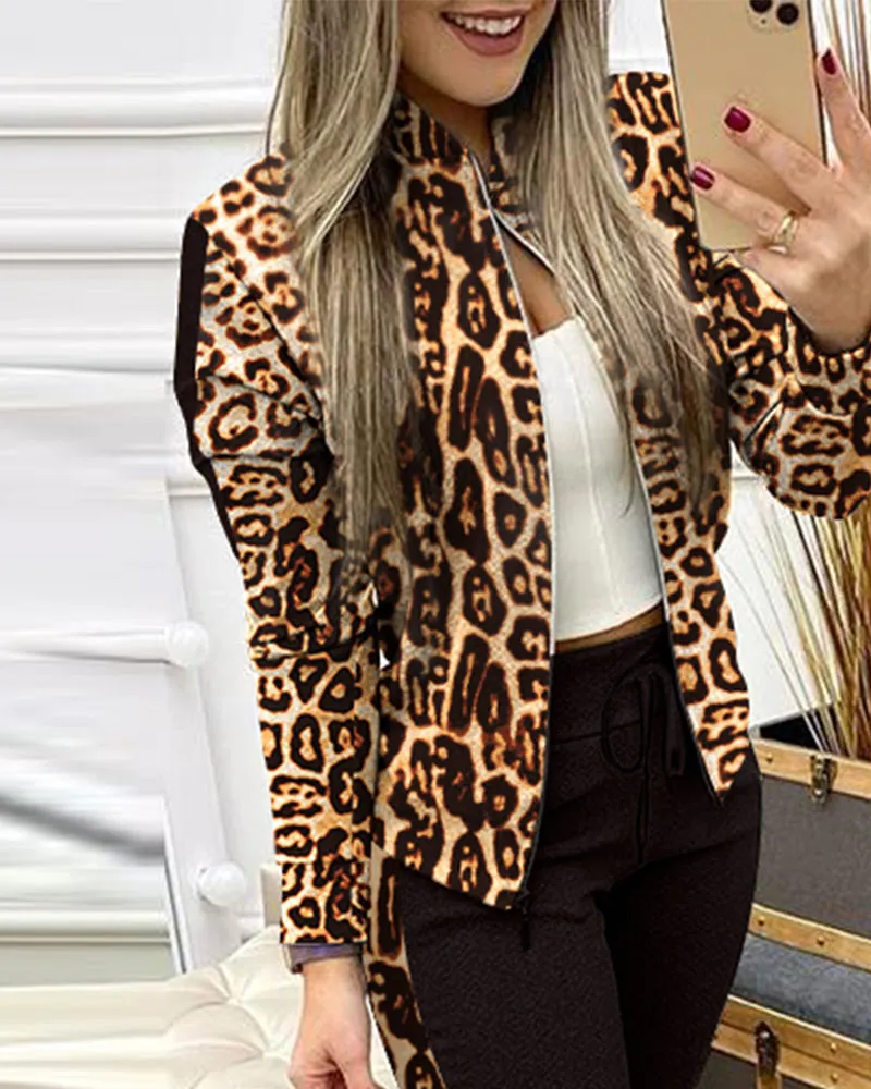 Ensemble 2 pieces pour femme / 2 Piece Set Autumn Winter Zipper Jacket   Long Pants Sports Suit Female Sweatshirt Sportswear Suit For Woman