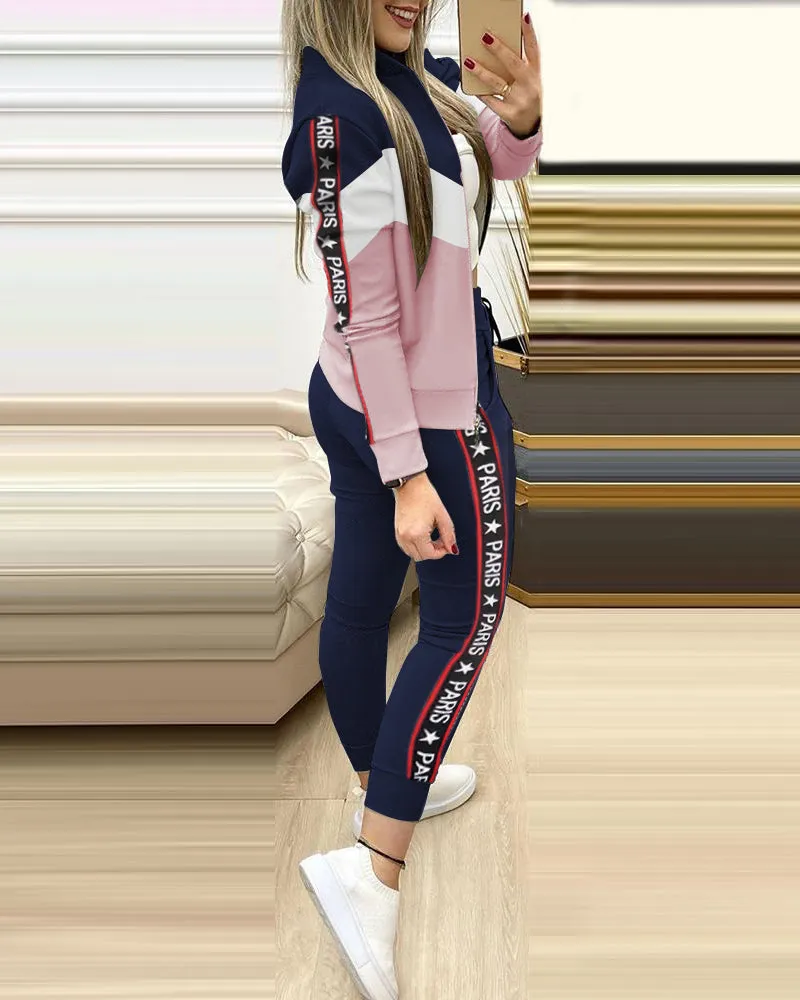 Ensemble 2 pieces pour femme / 2 Piece Set Autumn Winter Zipper Jacket   Long Pants Sports Suit Female Sweatshirt Sportswear Suit For Woman