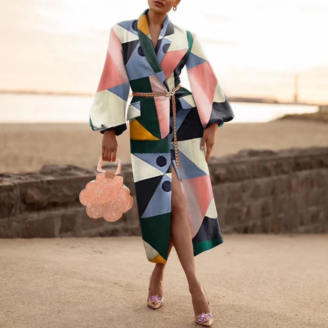 Fashion Letter Print Long Sleeves Coats for Women