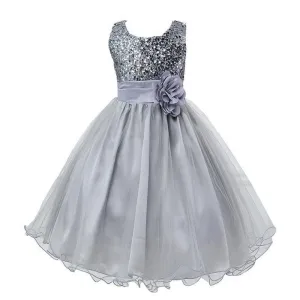Fashion Sequin Flower Girl Dress Party Birthday wedding princess Toddler baby Girls Clothes Children Kids Girl Dresses