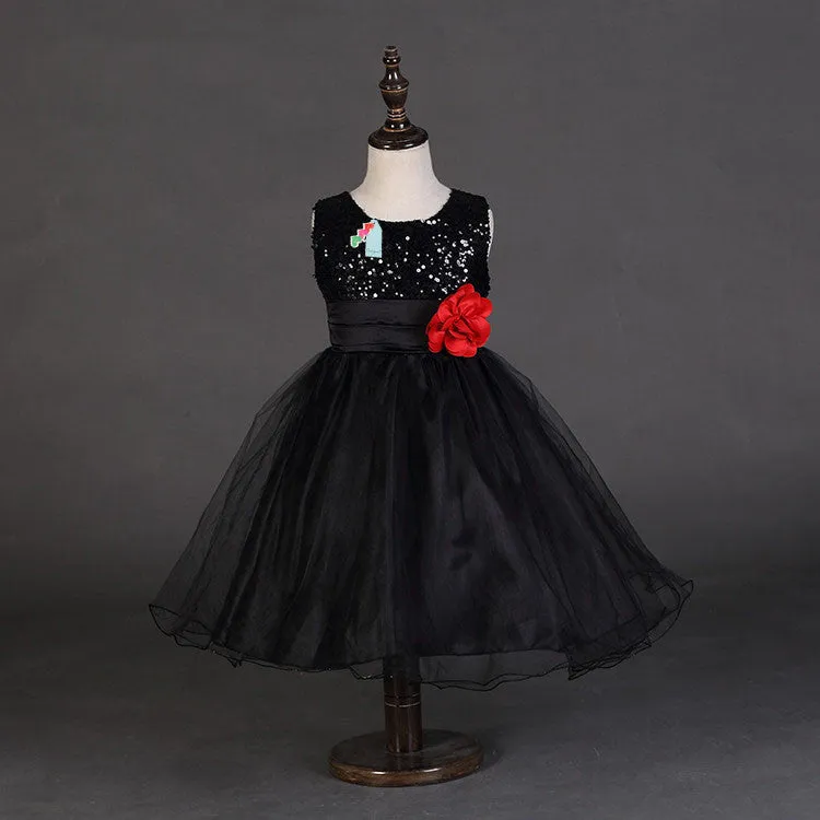 Fashion Sequin Flower Girl Dress Party Birthday wedding princess Toddler baby Girls Clothes Children Kids Girl Dresses