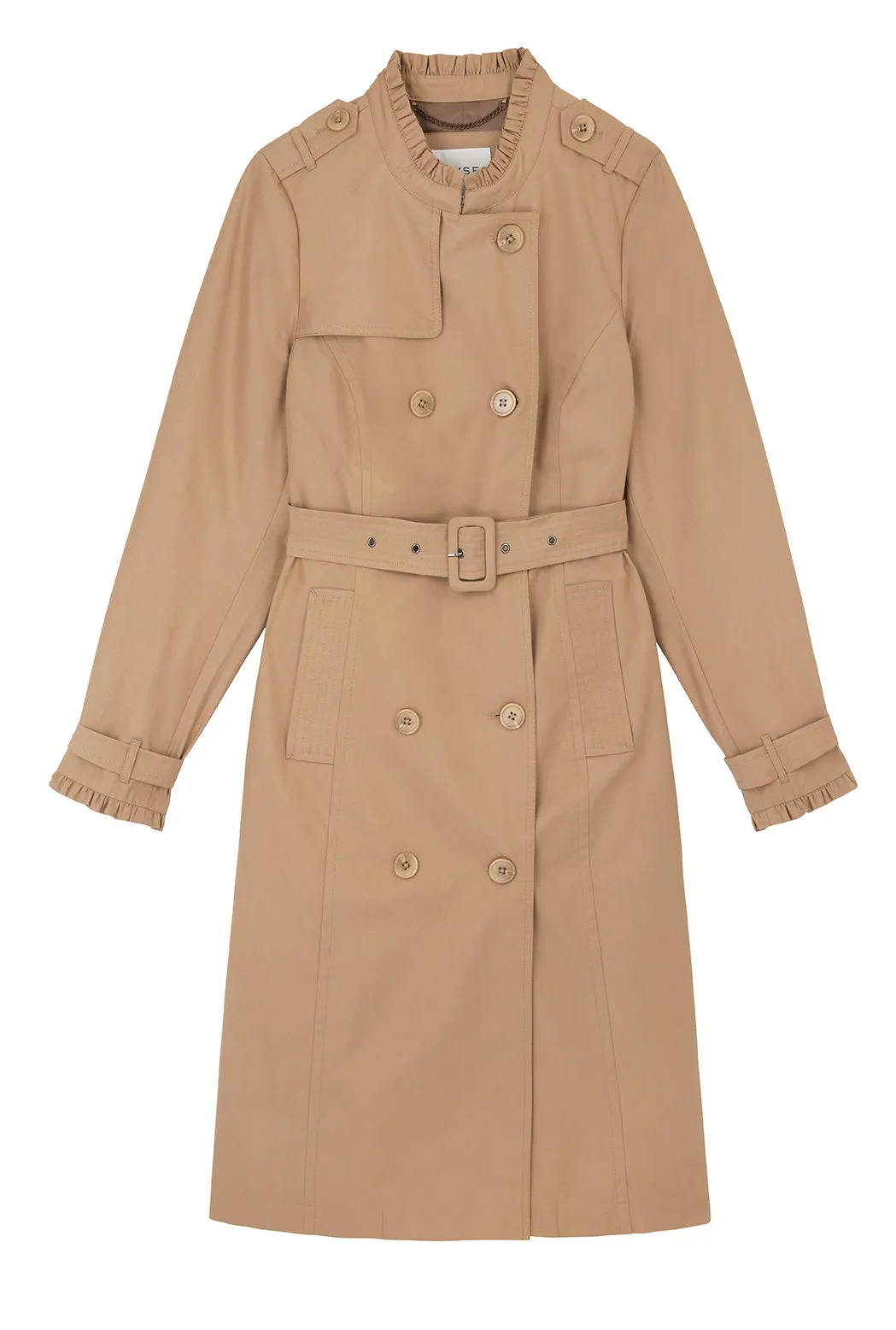 Faye Frill Trench Coat - Tan