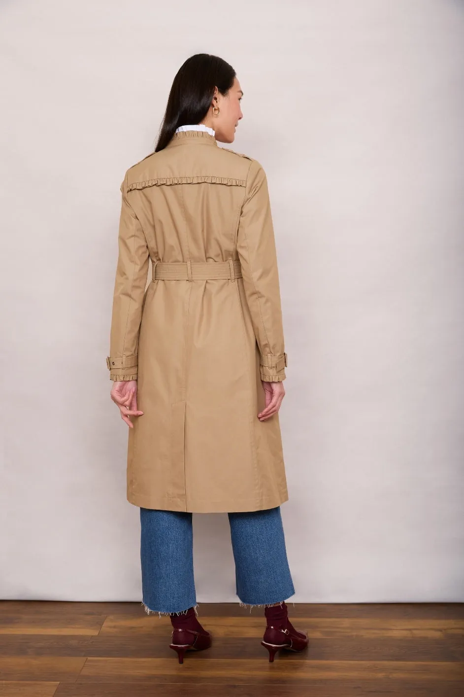 Faye Frill Trench Coat - Tan