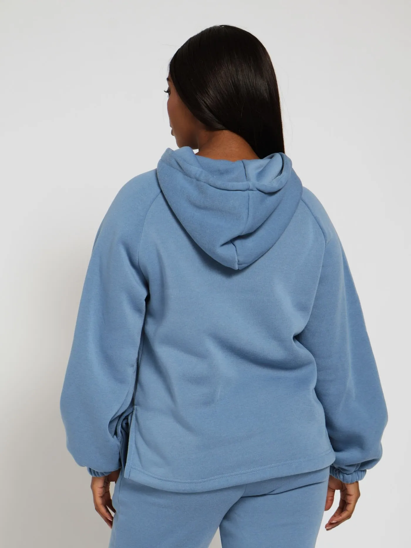 Fleece Embroidered Active Top - Periwinkle