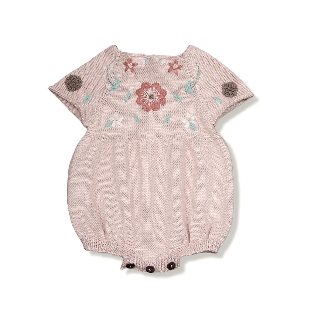 Flora Cotton Romper, Dusty Pink