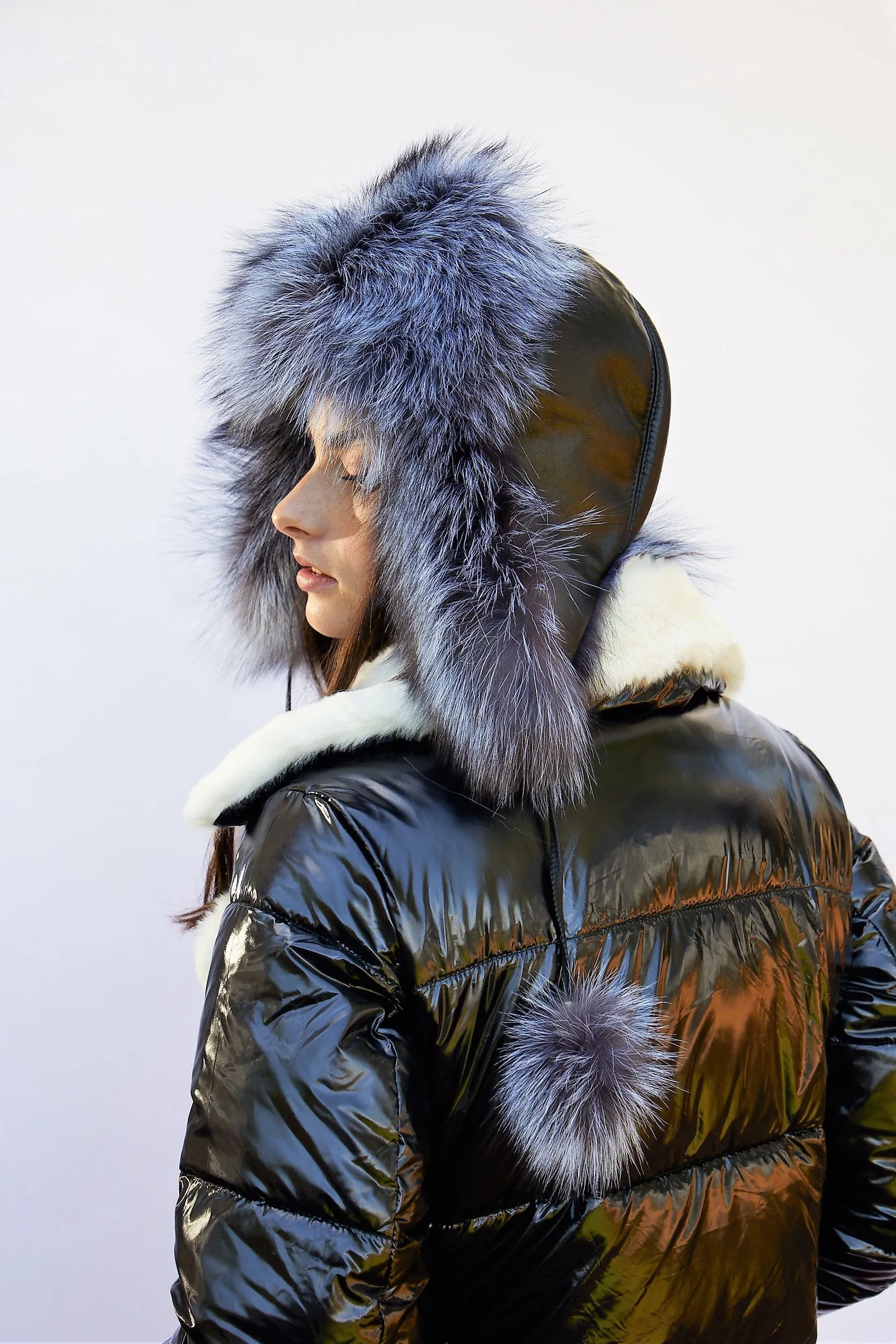 Fox Fur Trapper Hat (Leather Body)