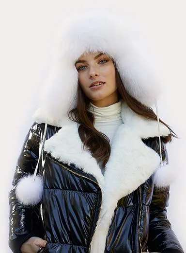 Fox Fur Trapper Hat (Leather Body)