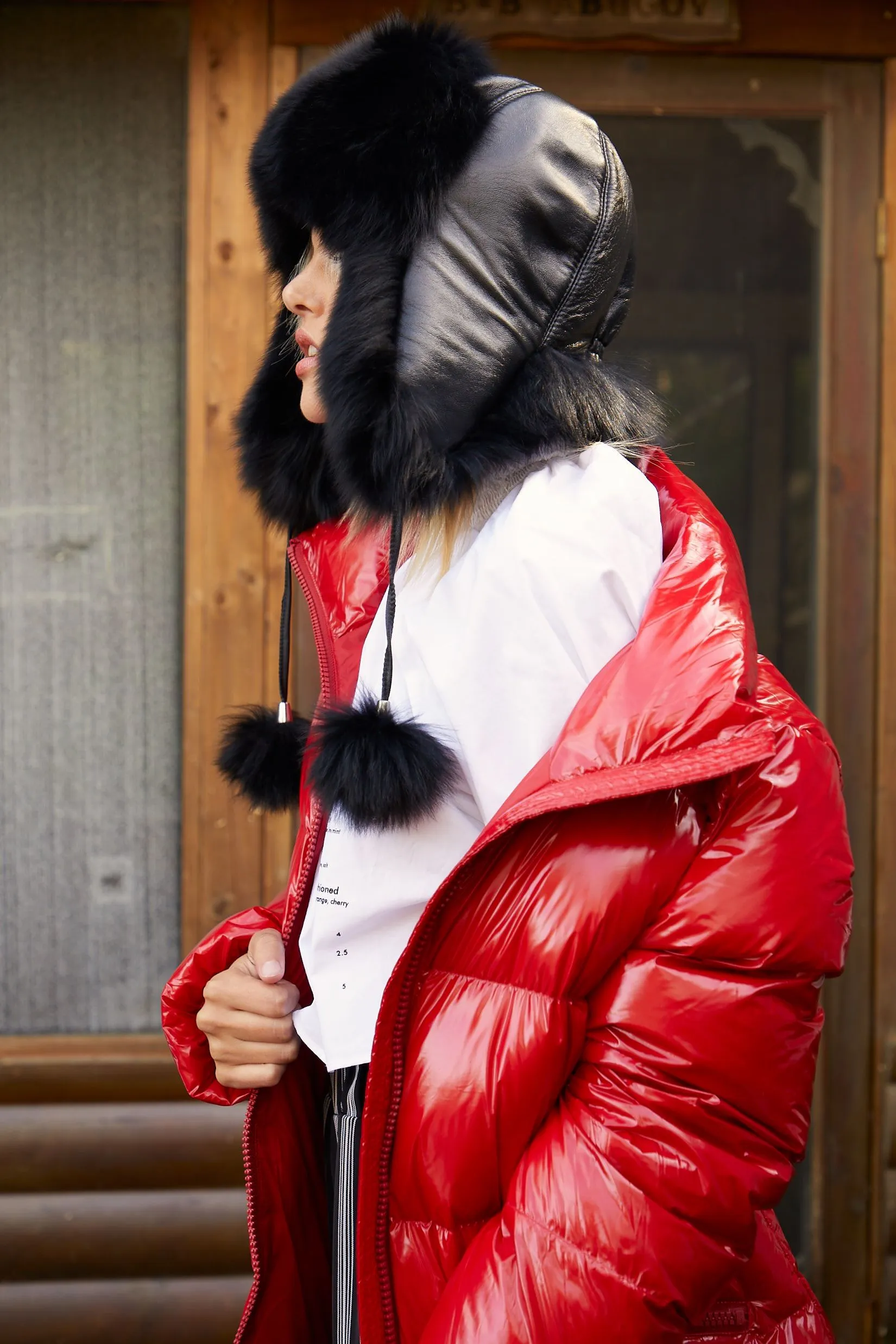 Fox Fur Trapper Hat (Leather Body)