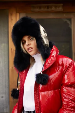Fox Fur Trapper Hat (Leather Body)