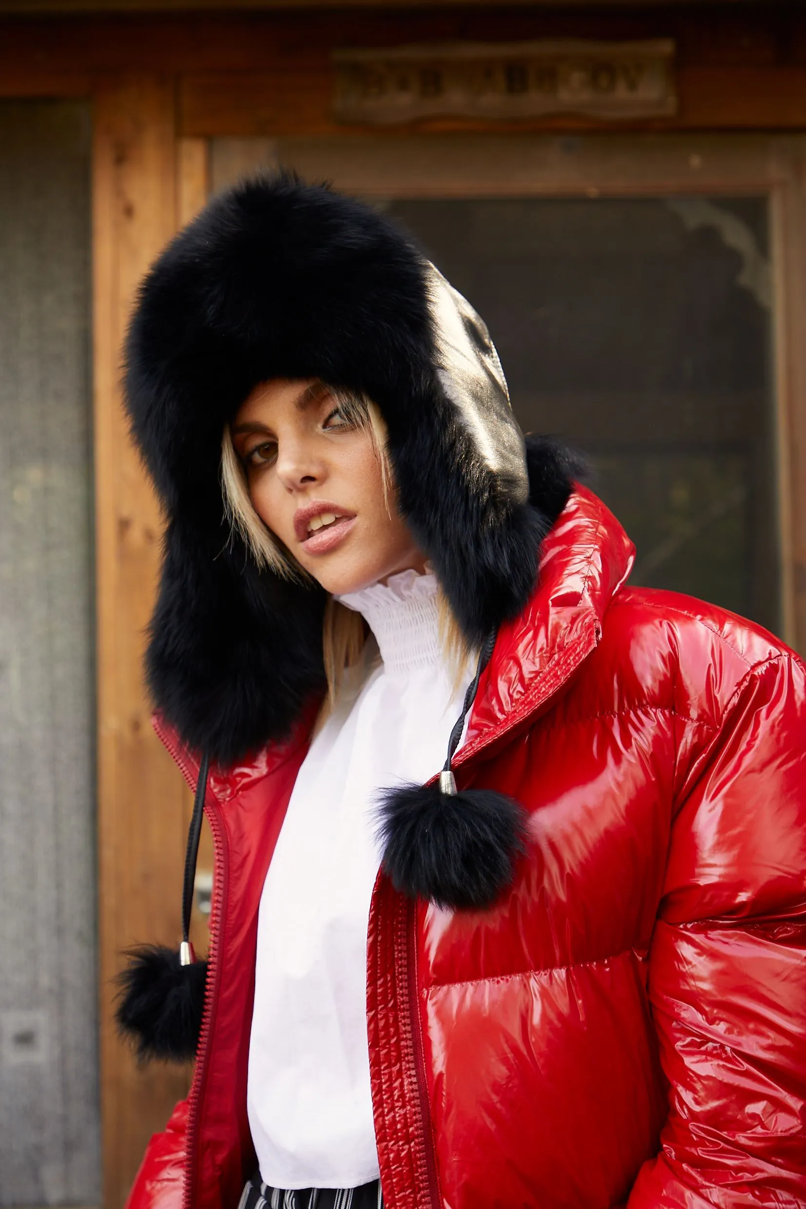 Fox Fur Trapper Hat (Leather Body)