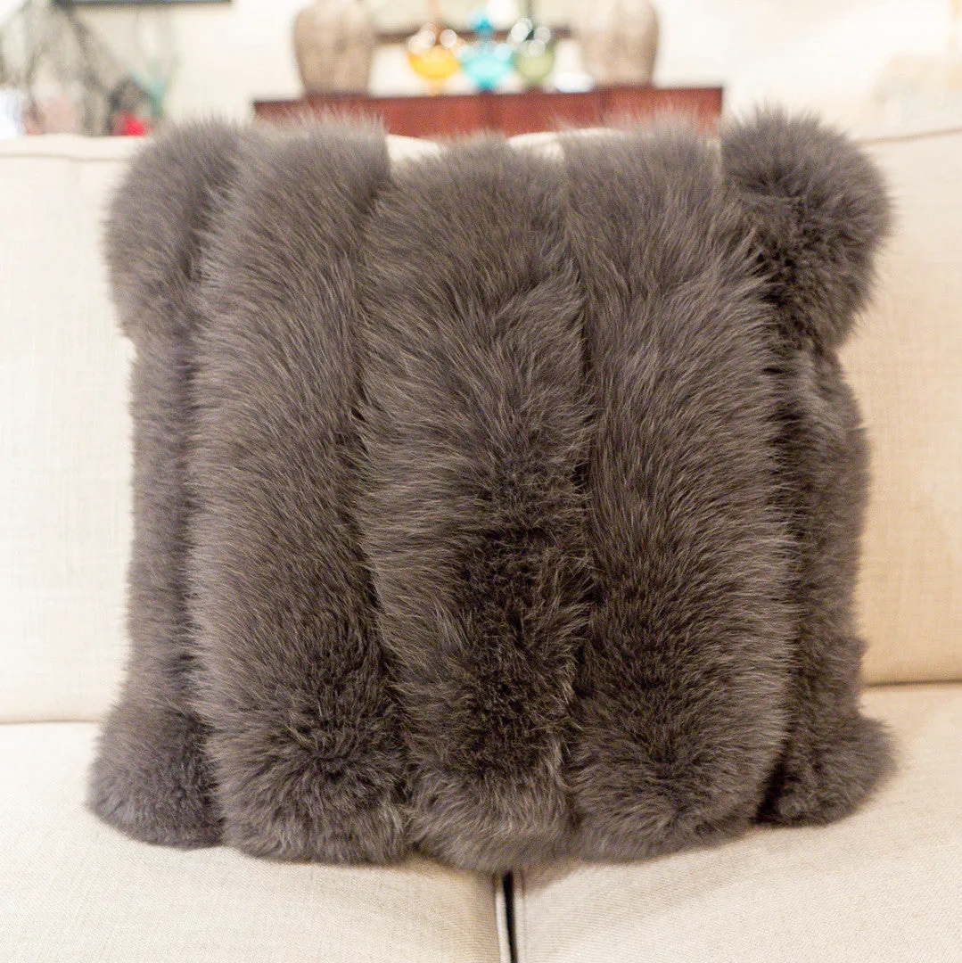 Fox Strip Warm Coal Pillow - Adri Collection