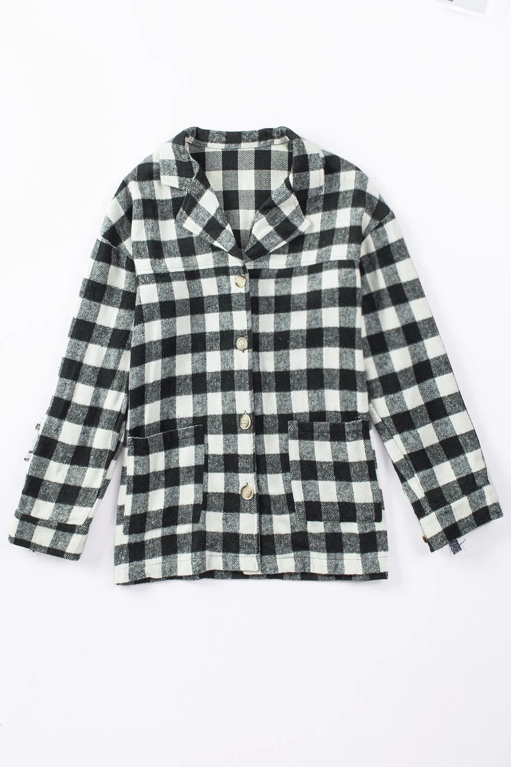 Fringed Plaid Print Shacket