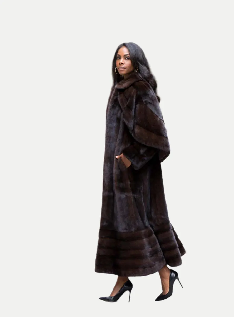 Full Length Mink Fur Swing Coat with Optional Cape