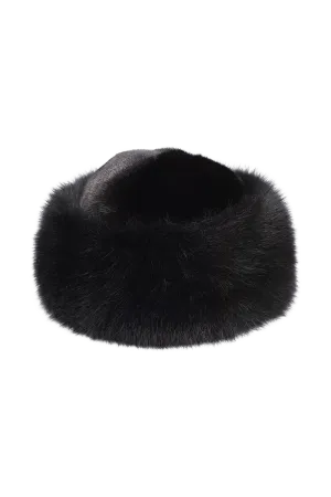 GiGi Mink Fur Crown and Fox Fur Roller Hat