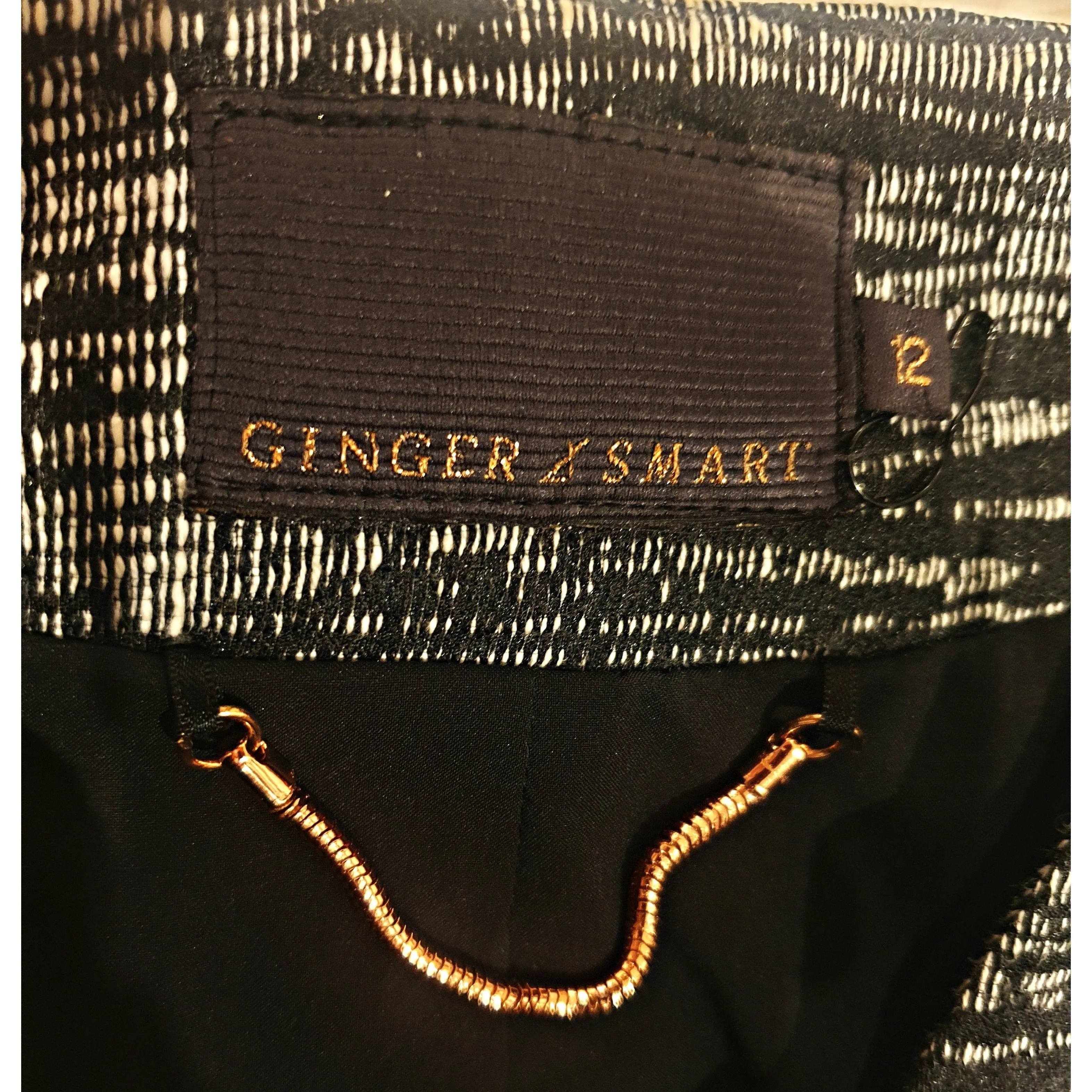 Ginger & Smart grey and cream jackets with copper zip size 12