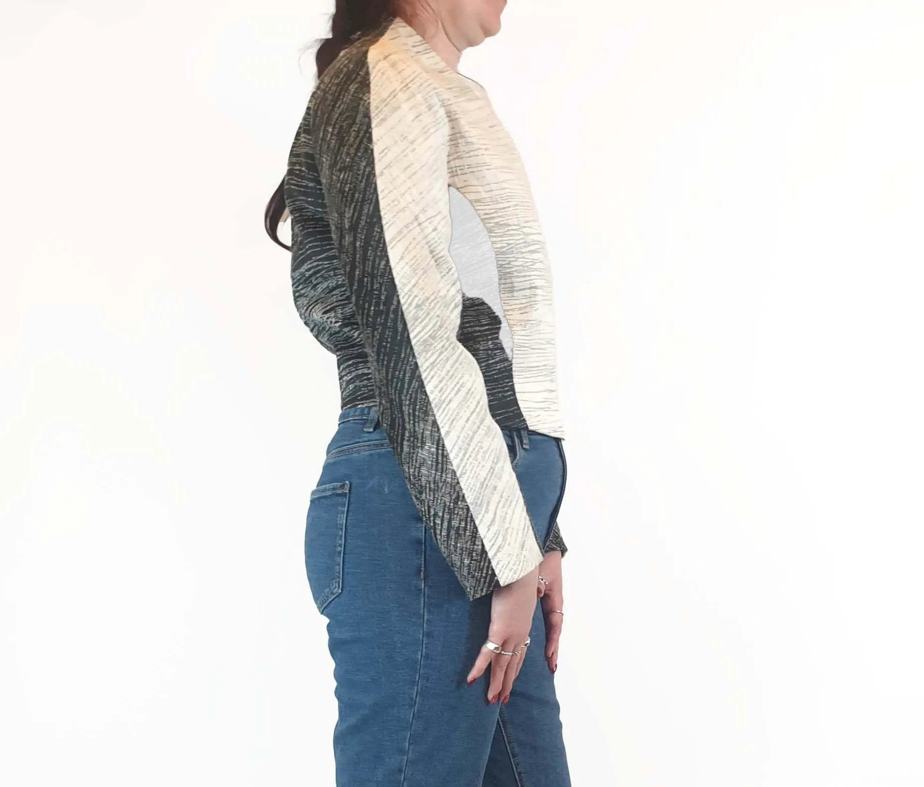 Ginger & Smart grey and cream jackets with copper zip size 12