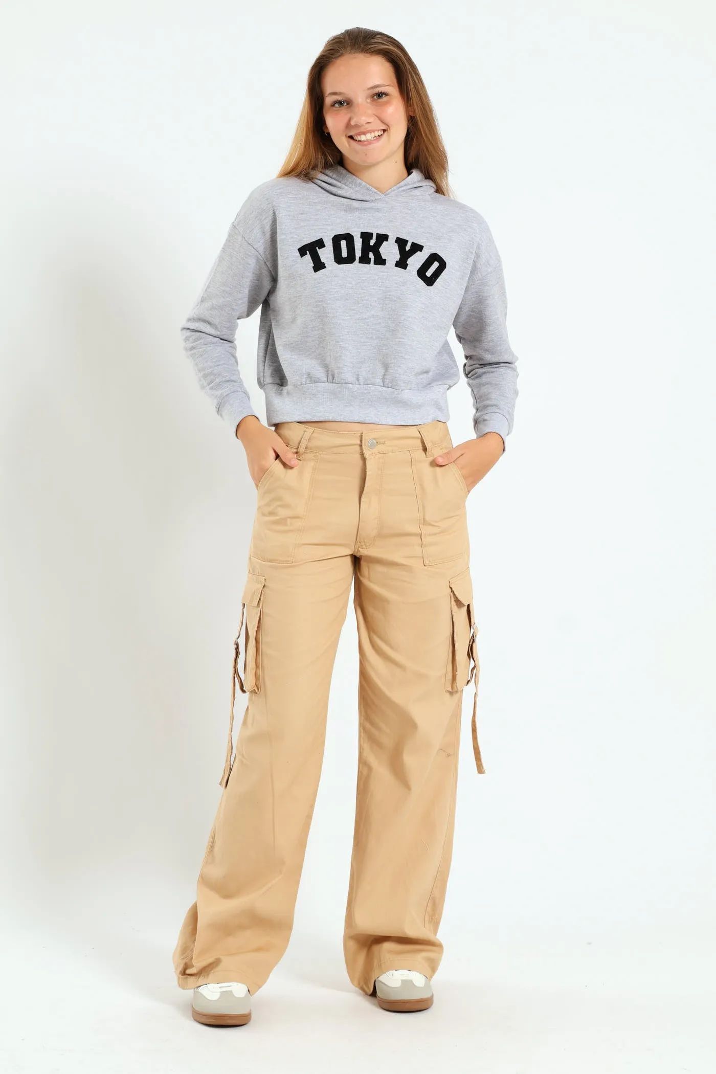 Girls Fleece Hoody - Grey Melange