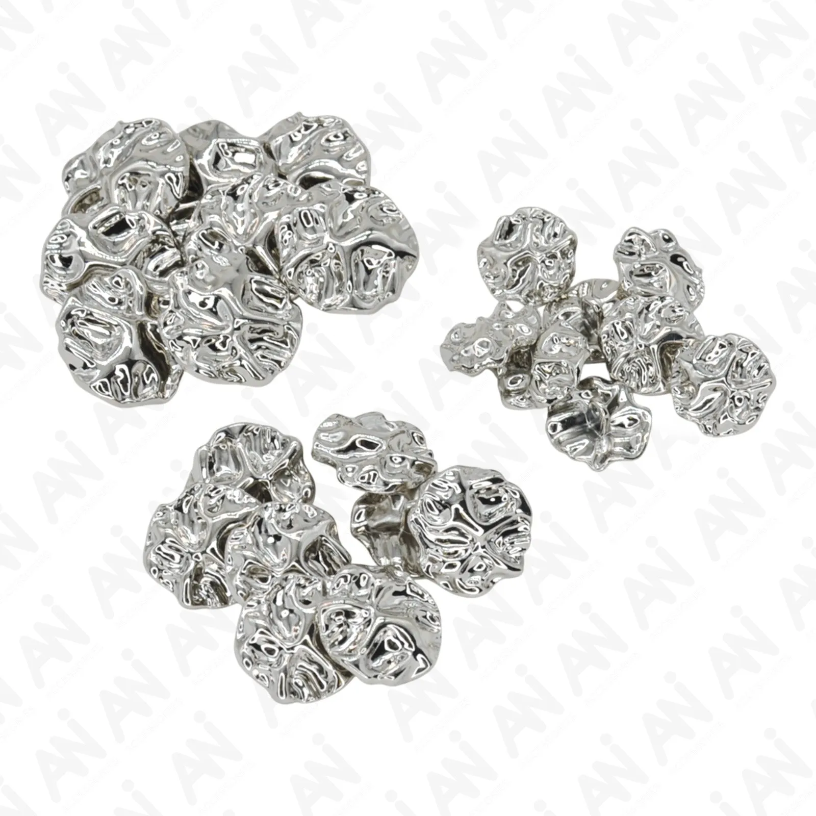 Gold Nugget Metal Shank Button (Pack of 8 Buttons)