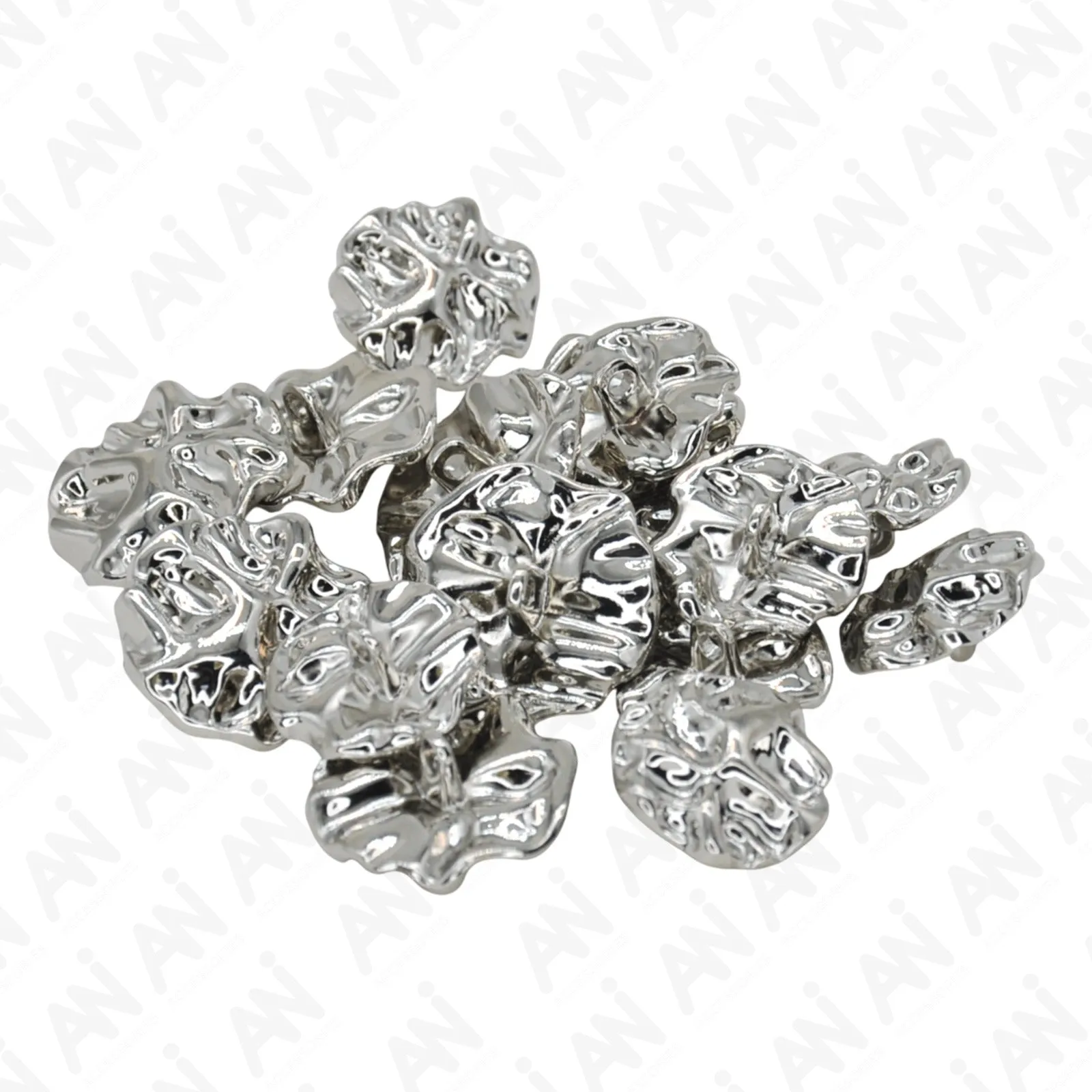 Gold Nugget Metal Shank Button (Pack of 8 Buttons)