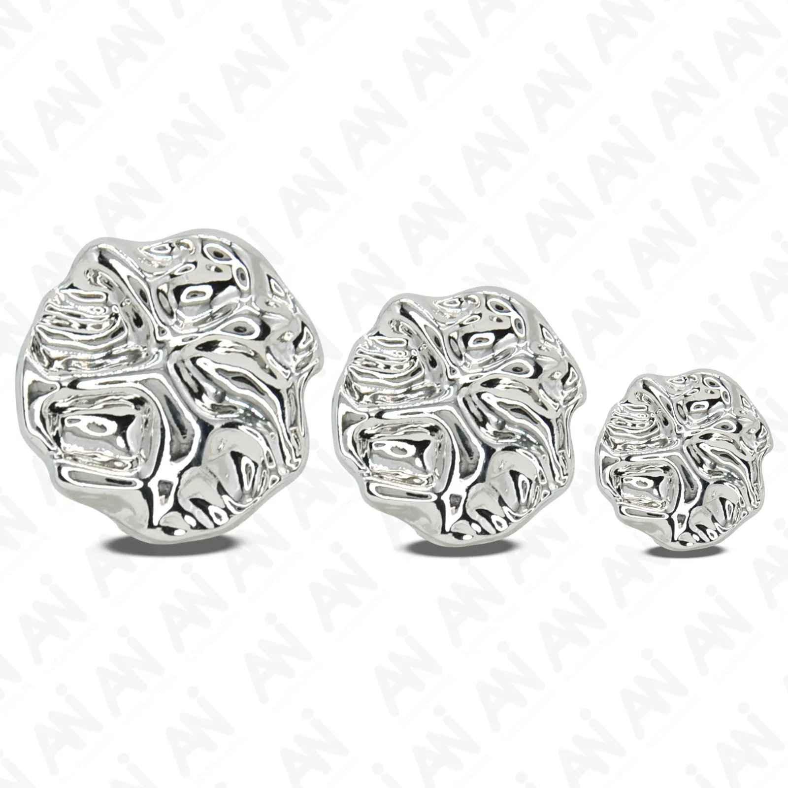 Gold Nugget Metal Shank Button (Pack of 8 Buttons)