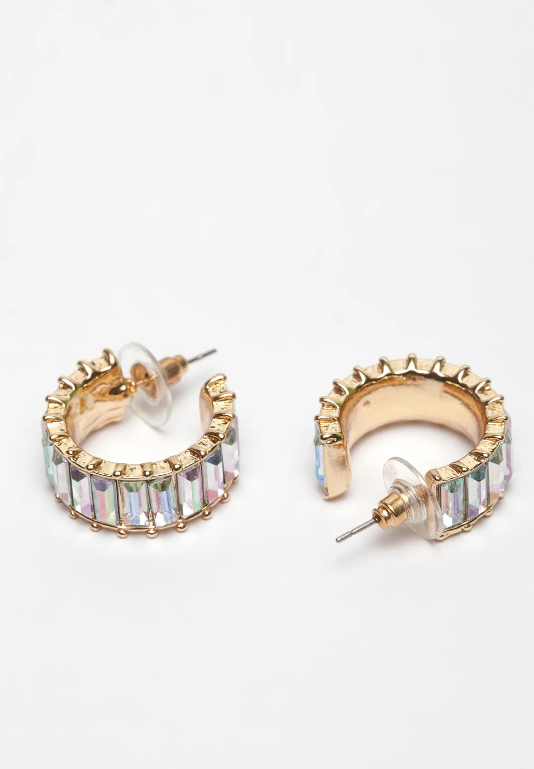 Gold Plated Crystal Bali Earrings