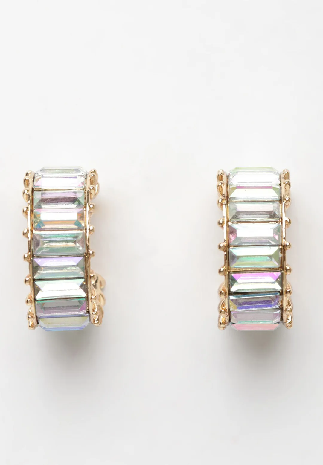 Gold Plated Crystal Bali Earrings