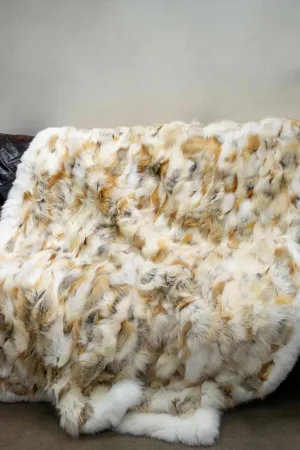 Golden Island & White Fox Fur Blanket