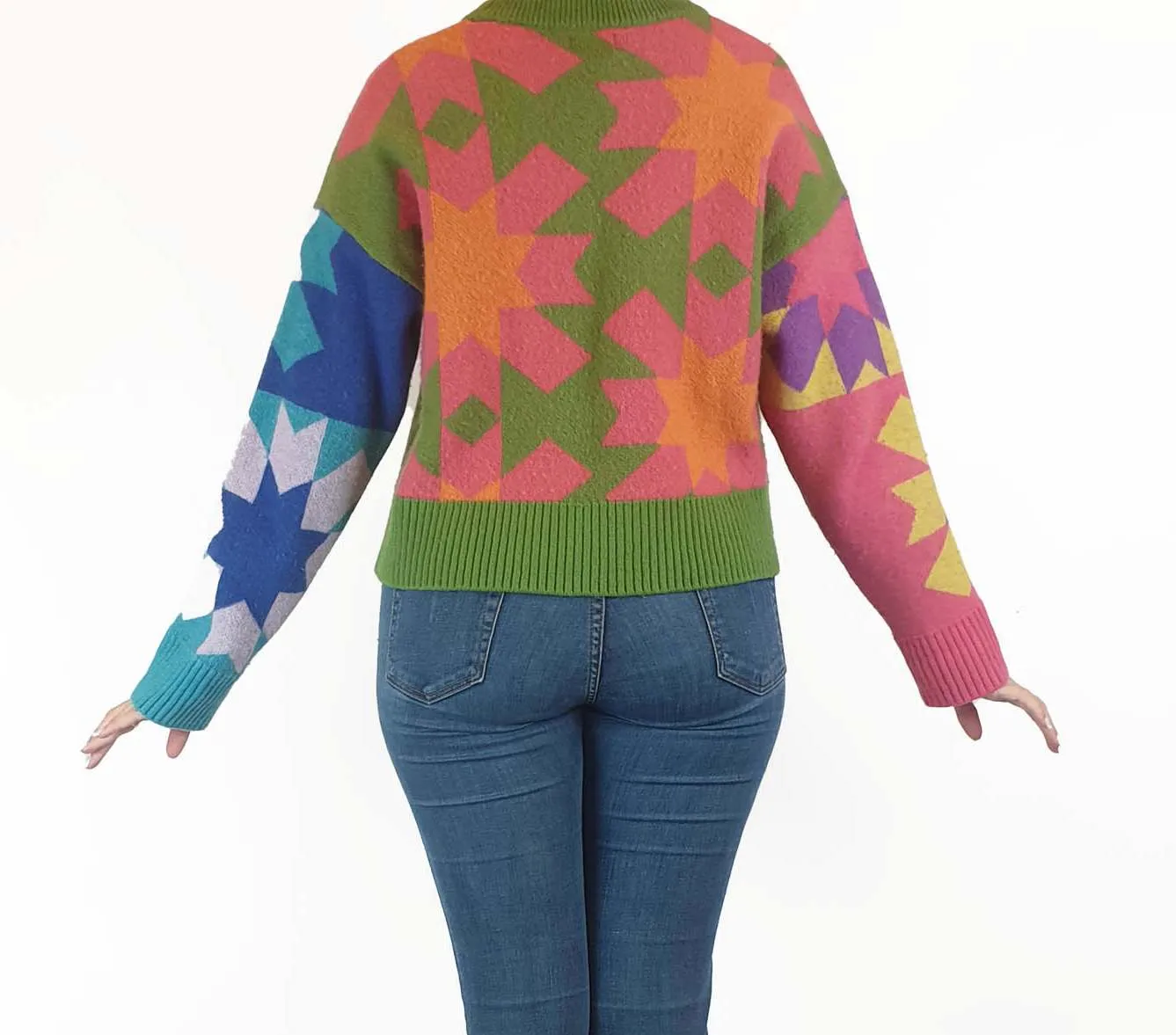 Gorman colourful wool mix cropped jumper size 10