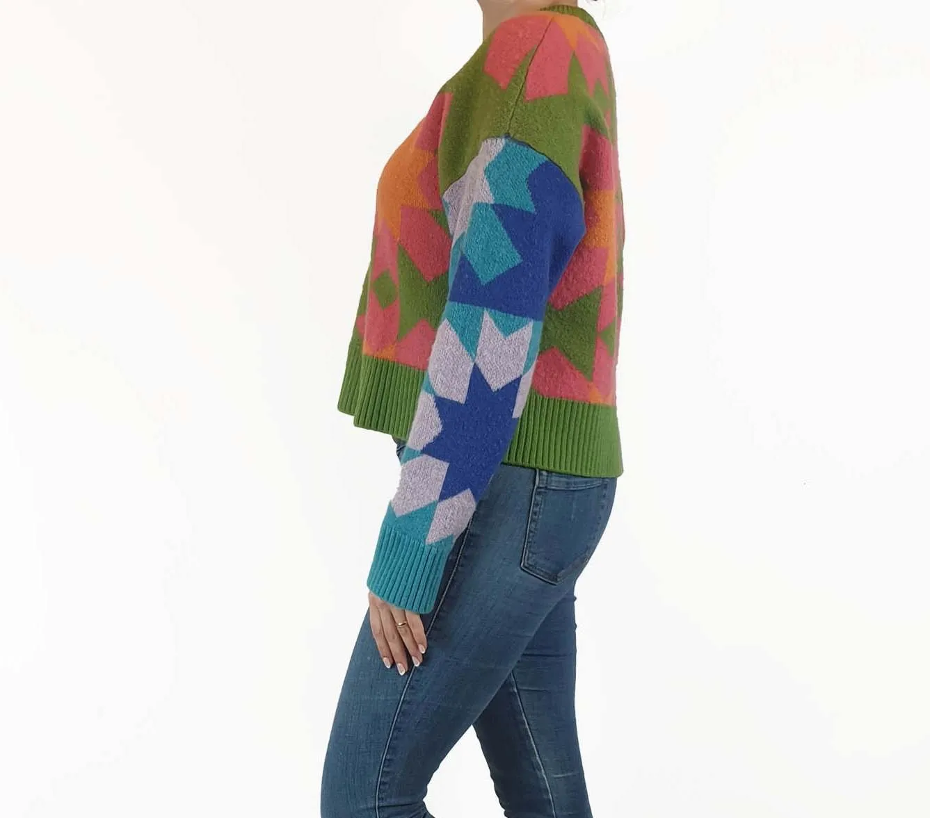 Gorman colourful wool mix cropped jumper size 10