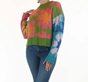Gorman colourful wool mix cropped jumper size 10