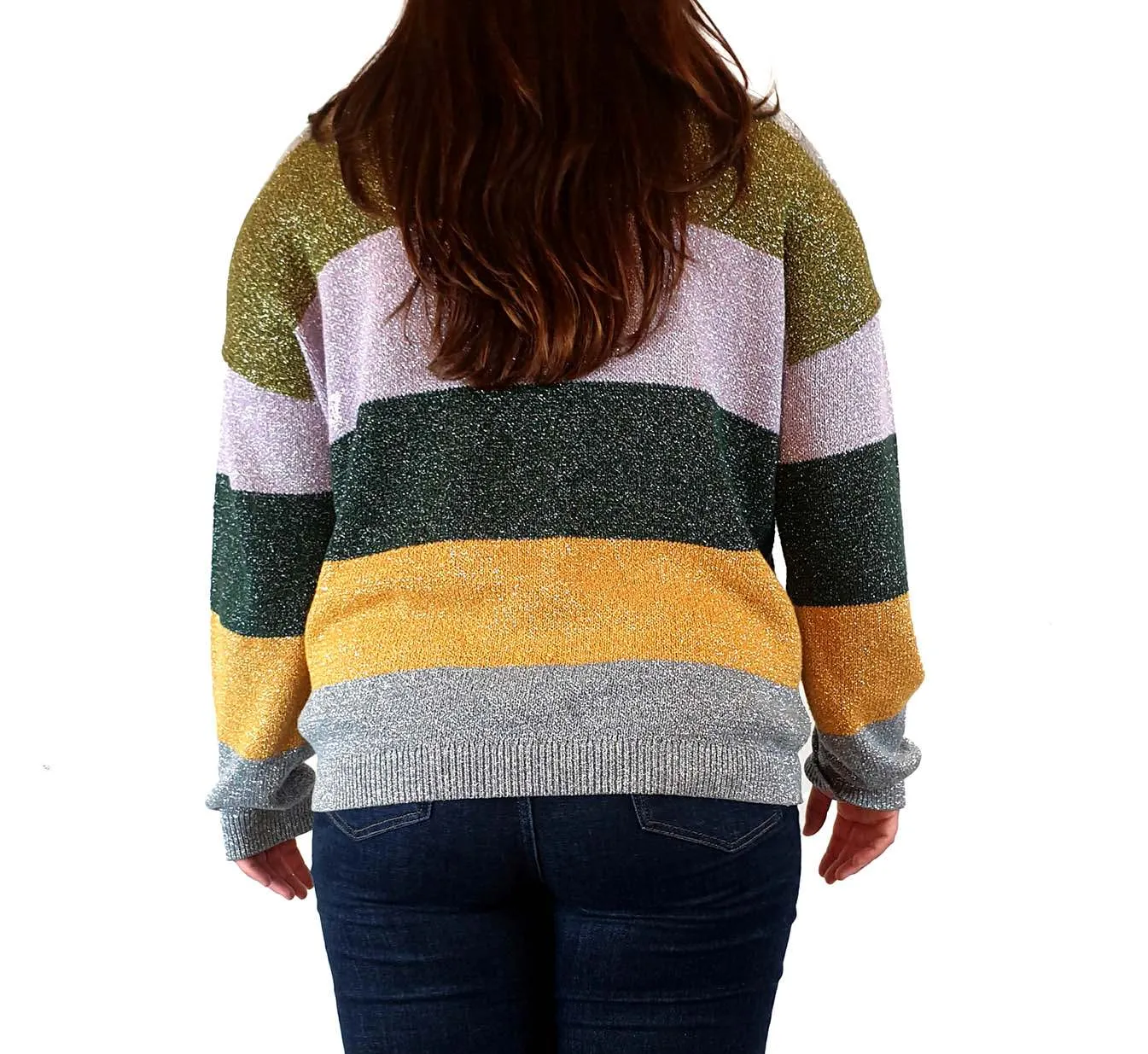 Gorman striped colourful metallic knit jumper size 14