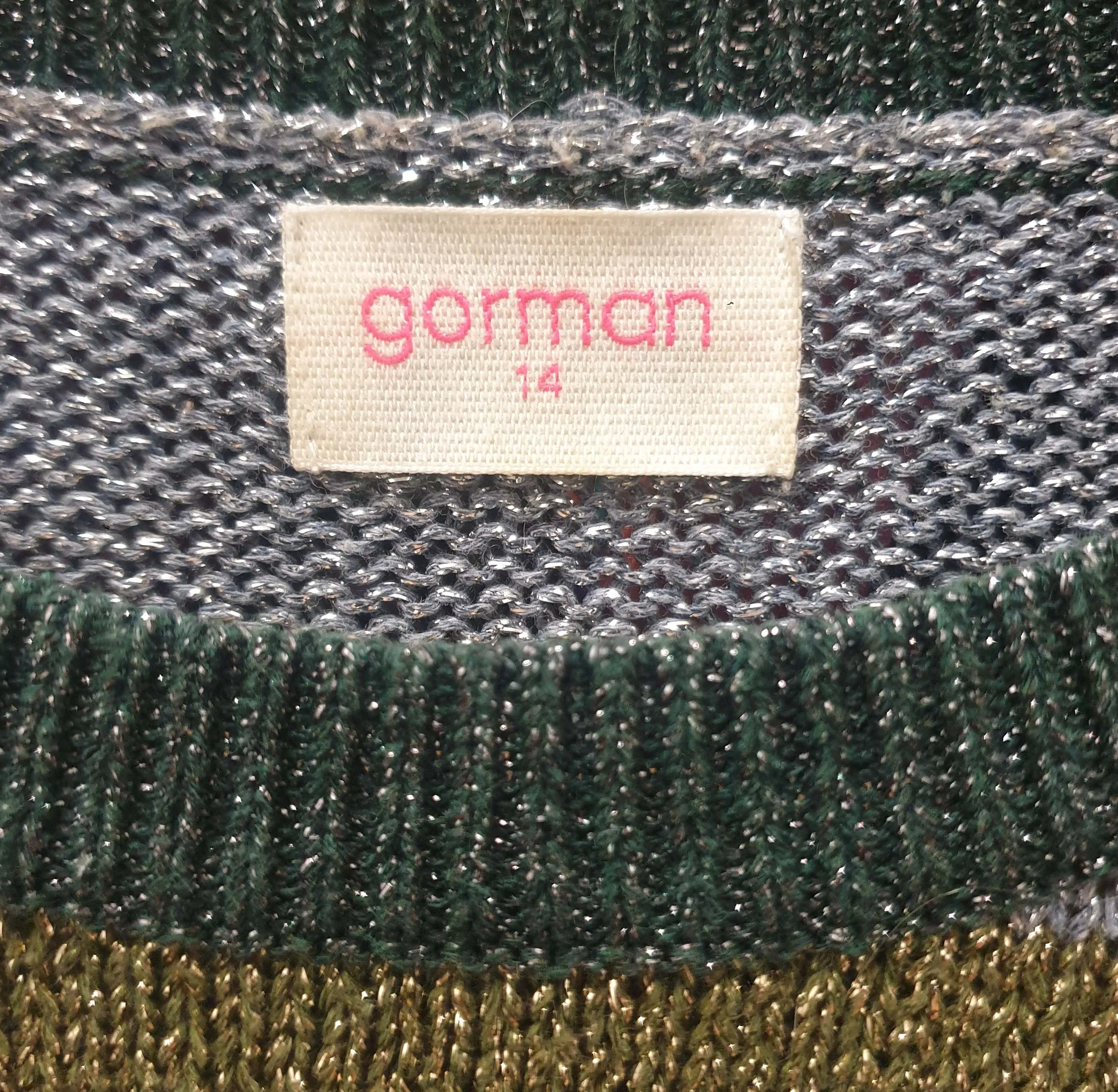 Gorman striped colourful metallic knit jumper size 14