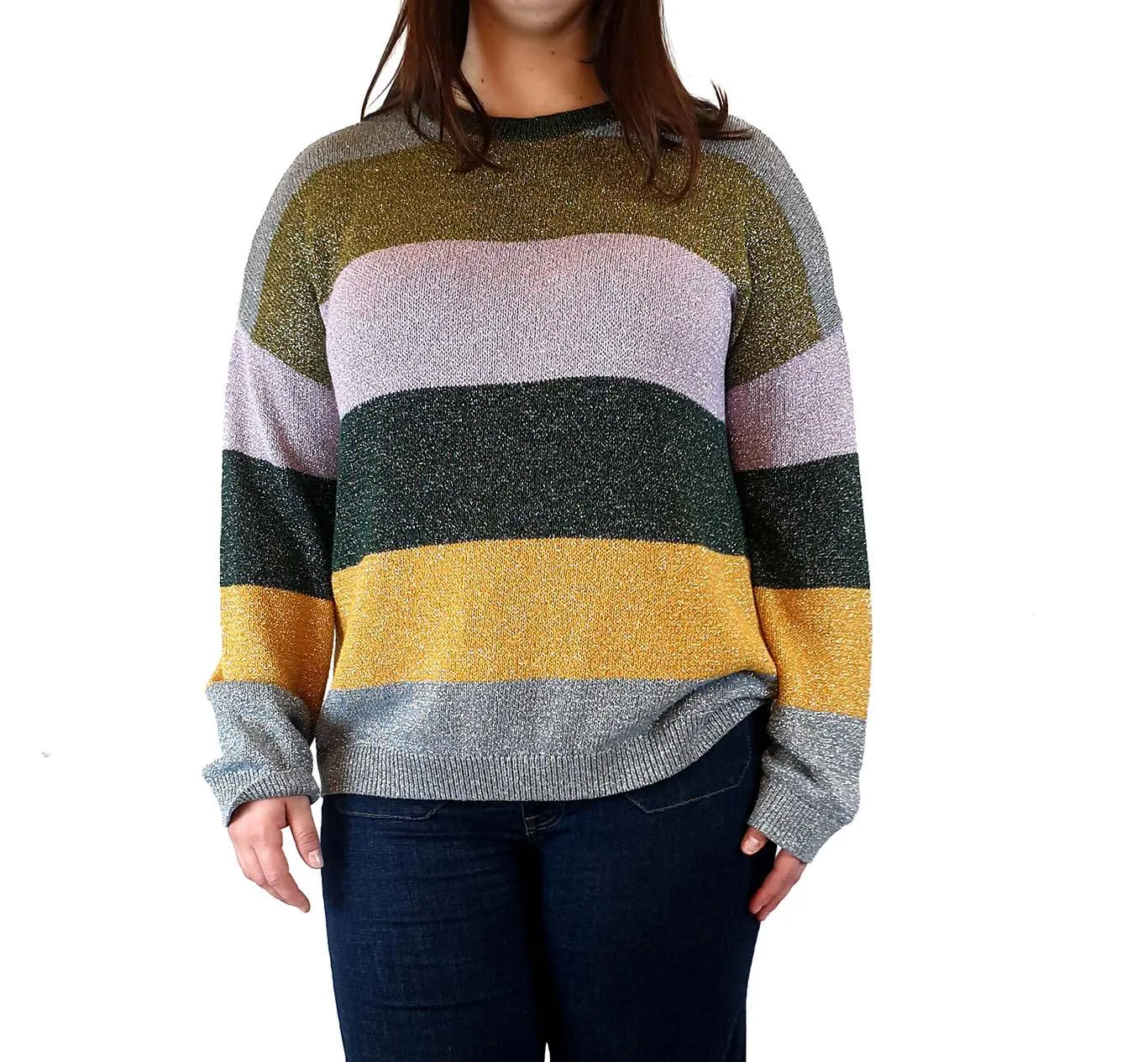Gorman striped colourful metallic knit jumper size 14