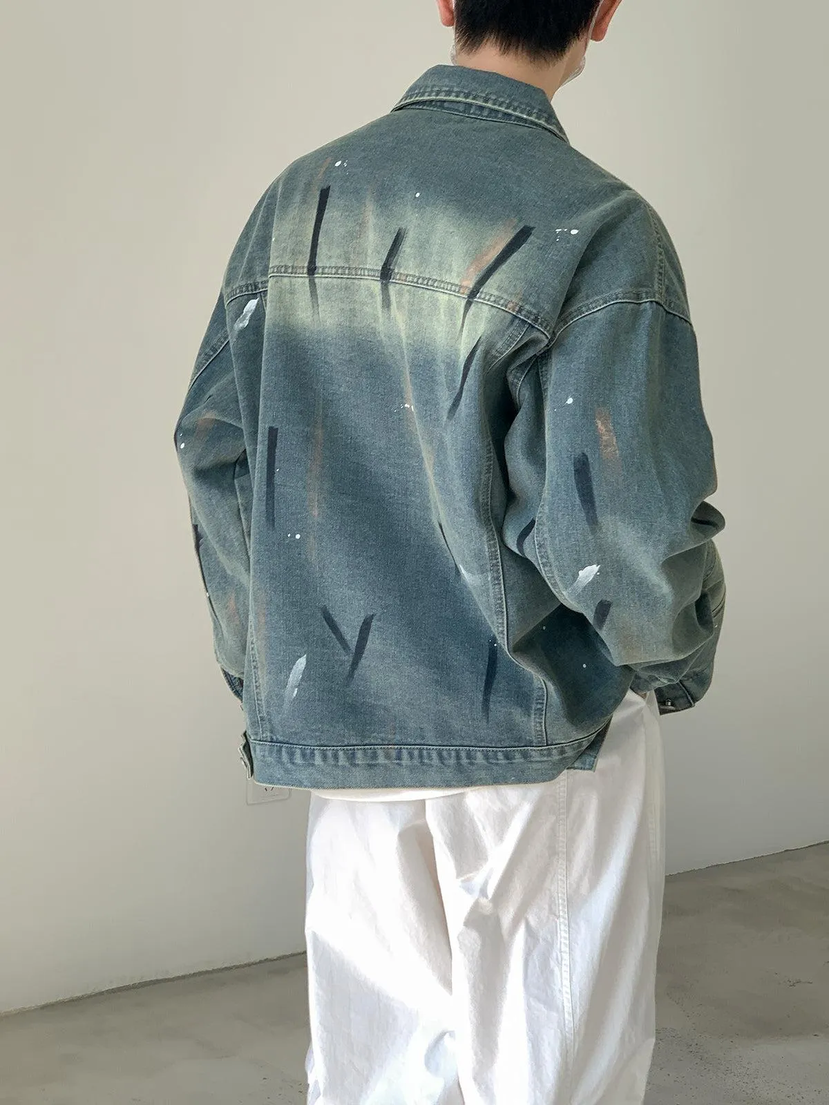 Graffiti Print Denim Jacket