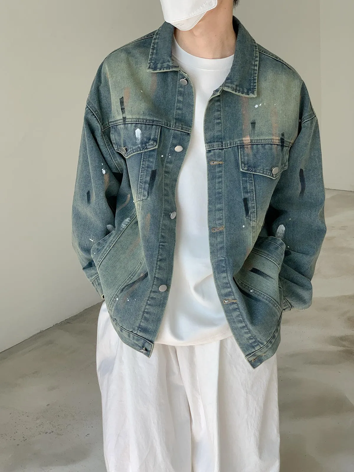 Graffiti Print Denim Jacket