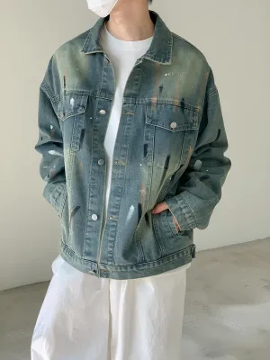 Graffiti Print Denim Jacket