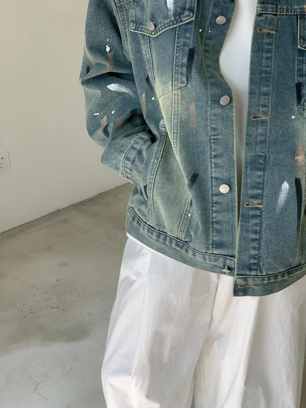 Graffiti Print Denim Jacket