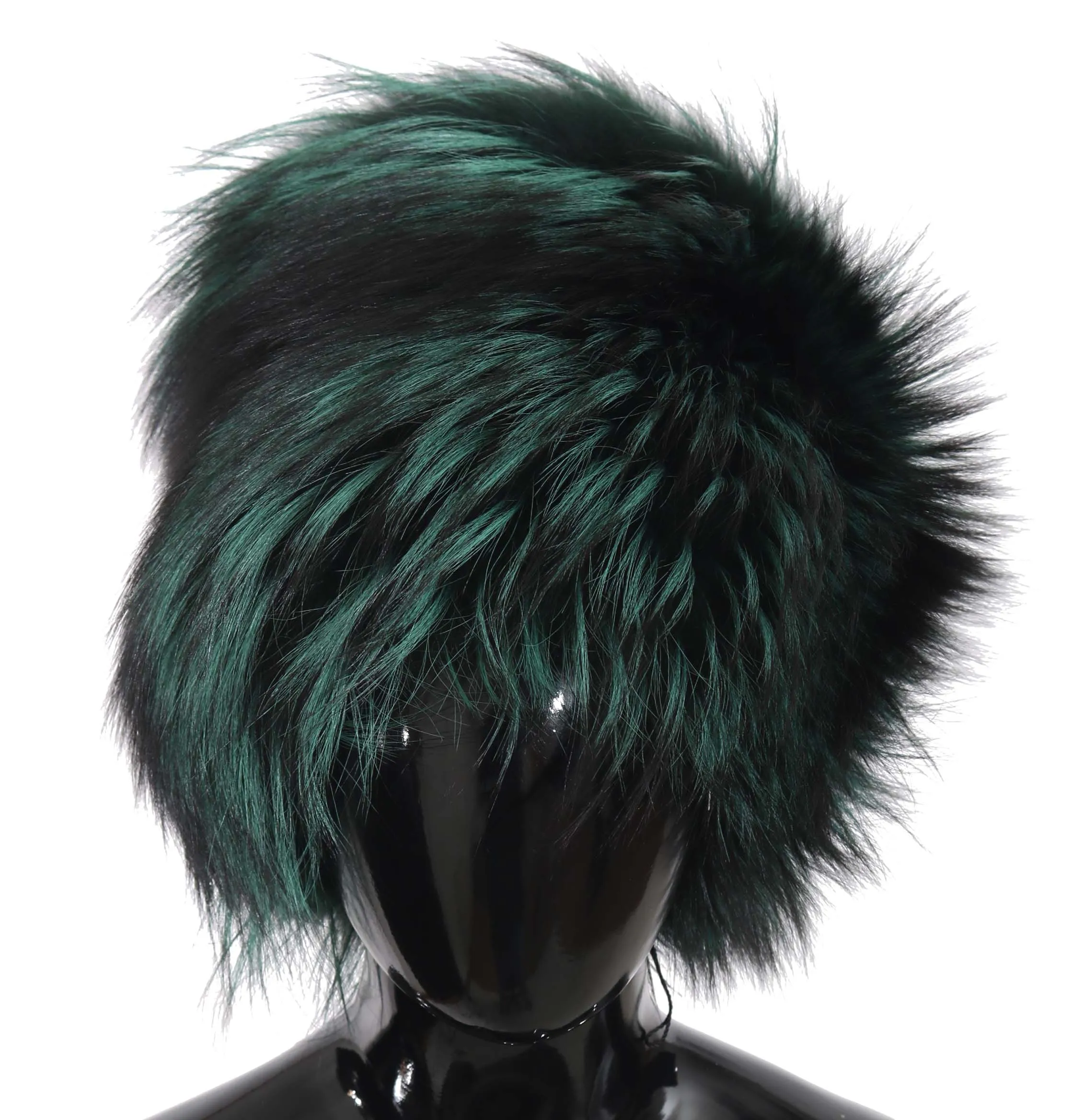 Green Black Silver Fox Fur Russian Cossack Winter Warm Cap