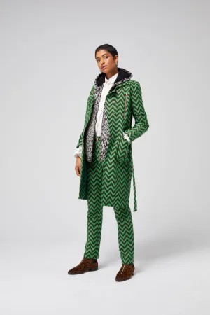 Hallow trench coat in Forest Herringbones