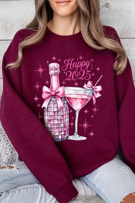Happy 2025 New year Graphic Fleece Sweatshirts