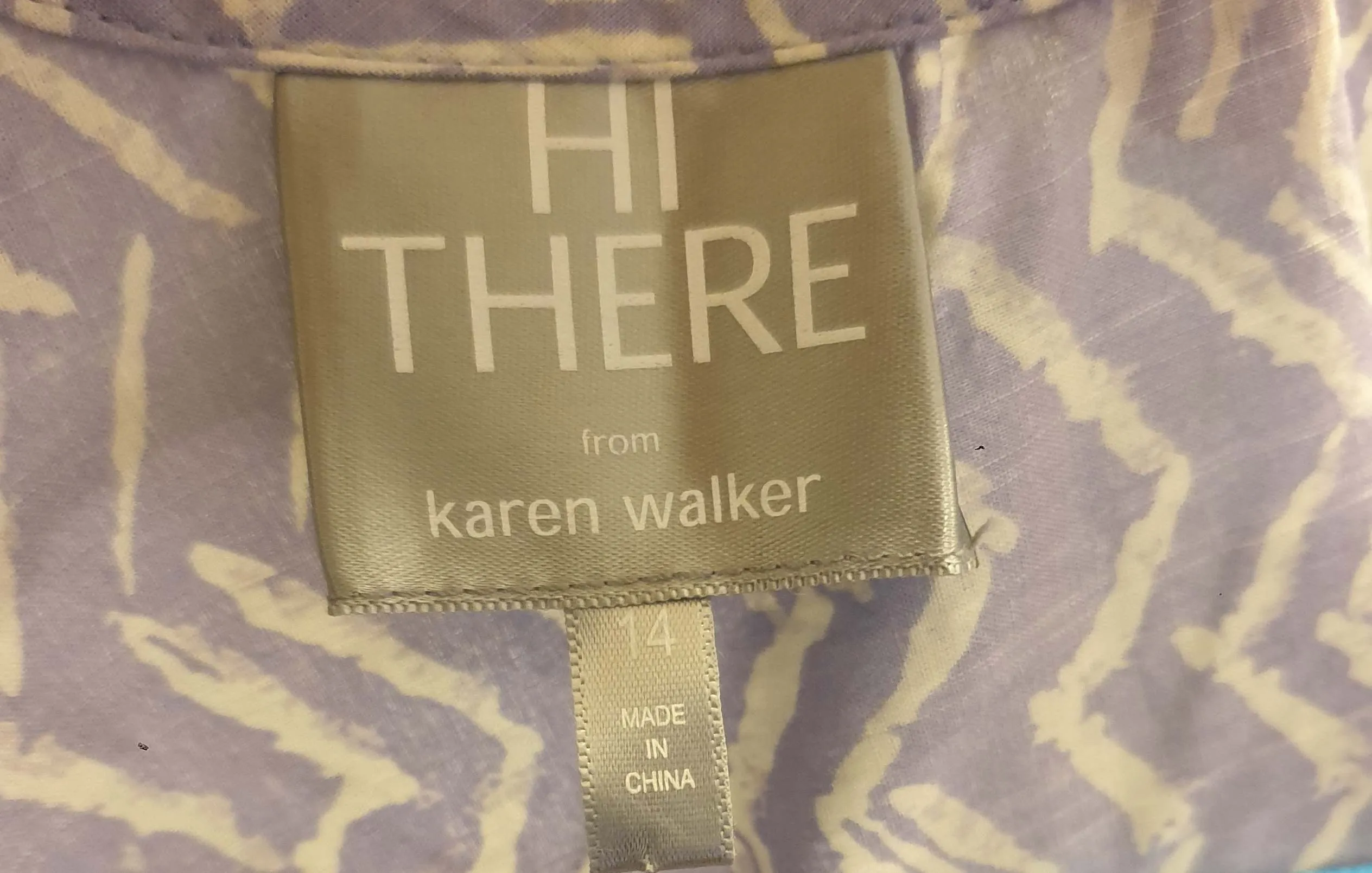 Hi There by Karen Walker purple print top size 14