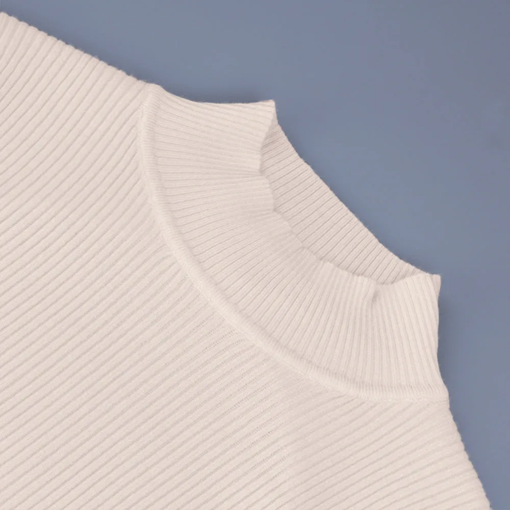 High Collar Bow Knot Backless Knit Sweaters