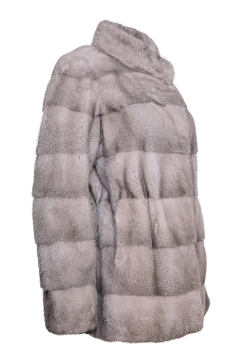 Horizontal Natural Sapphire Fur Jacket
