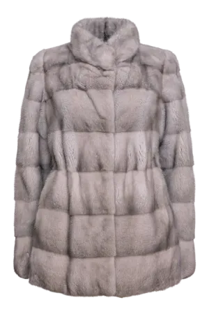 Horizontal Natural Sapphire Fur Jacket