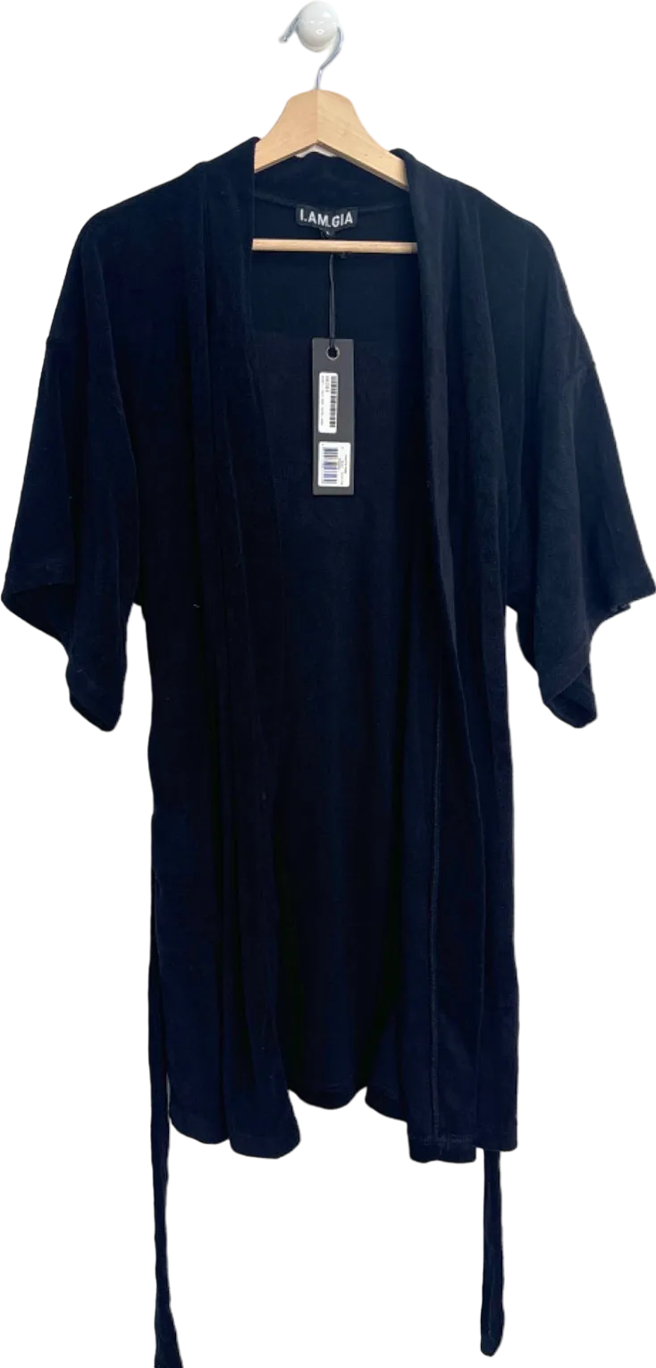 I.AM.GIA Black Send Nudes Kimono Robe One Size