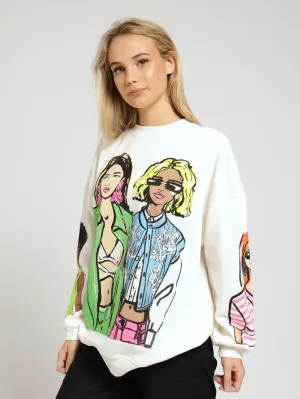 Icon Crew Fleece Top - Off White