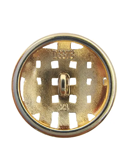 Intricate Lattice Net Design Gold Metal Shank Button (Pack of 8 Buttons)