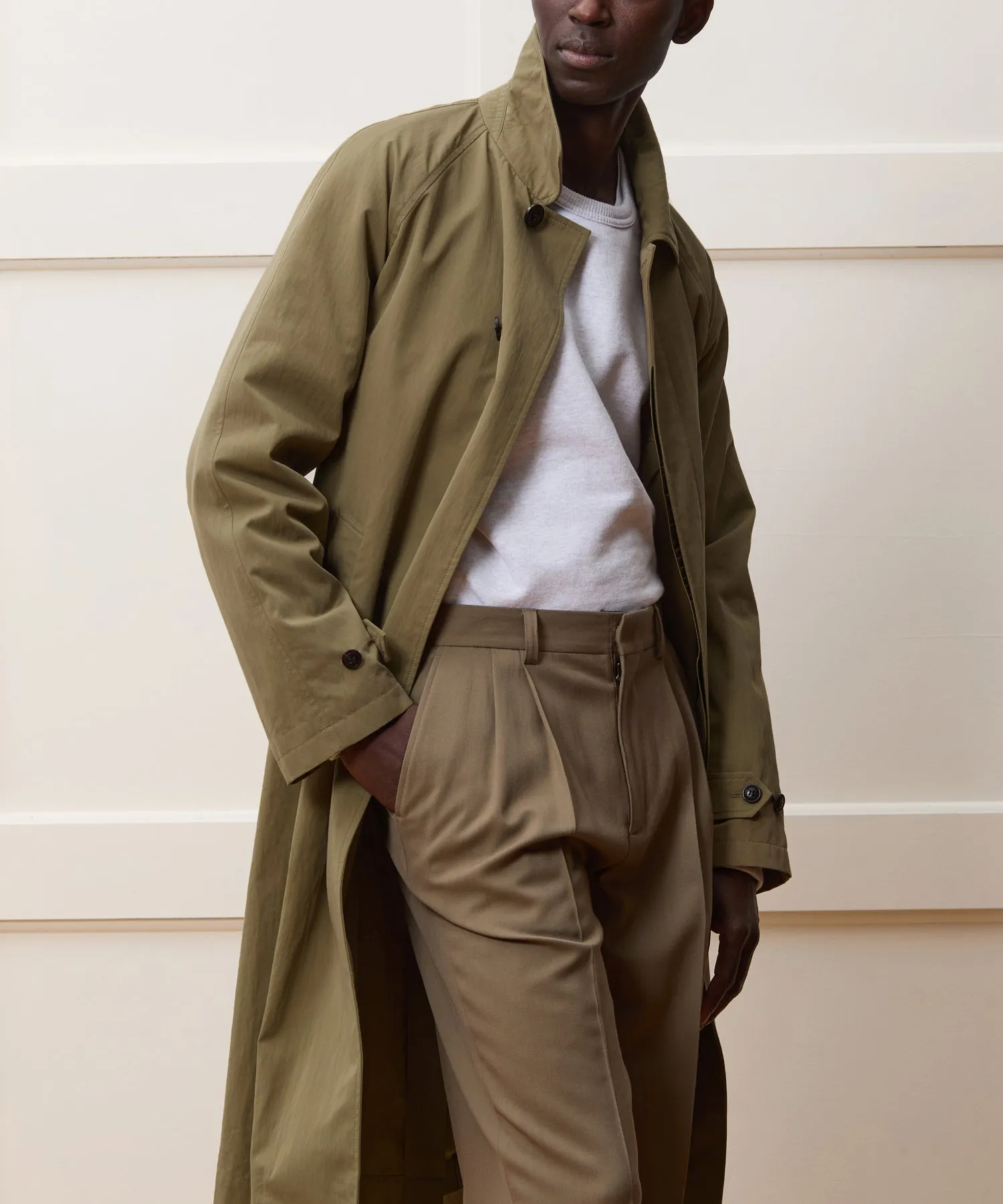 Italian Belted Balmacaan Trench coat